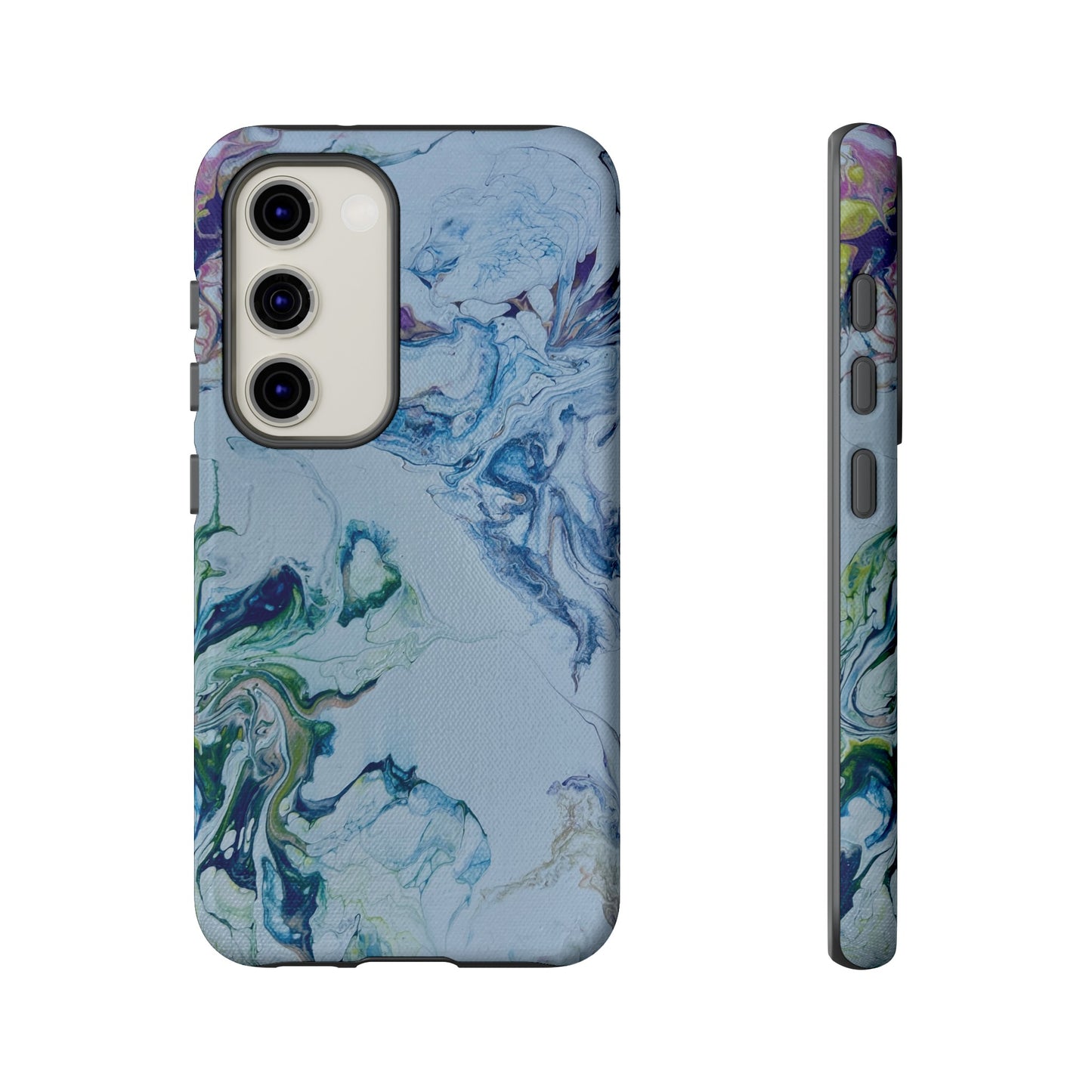 Whimsical Watercolor Marble Tough Phone Case for iPhone, Samsung Galaxy, and Google Pixel devices
