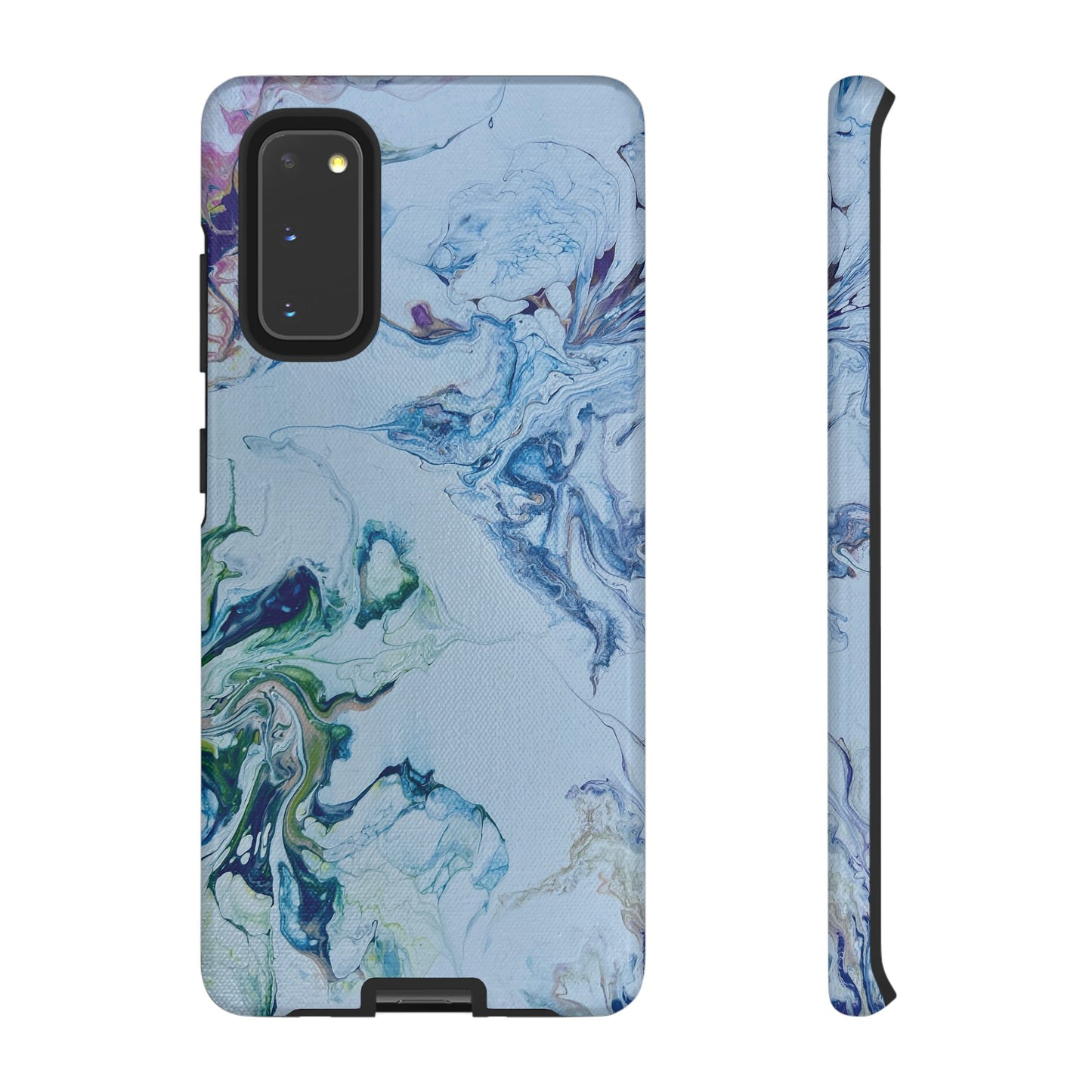 Whimsical Watercolor Marble Tough Phone Case for iPhone, Samsung Galaxy, and Google Pixel devices