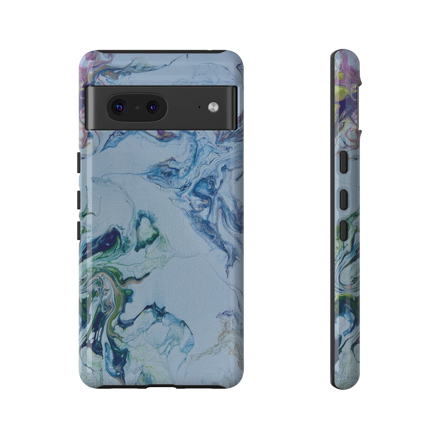 Whimsical Watercolor Marble Tough Phone Case for iPhone, Samsung Galaxy, and Google Pixel devices