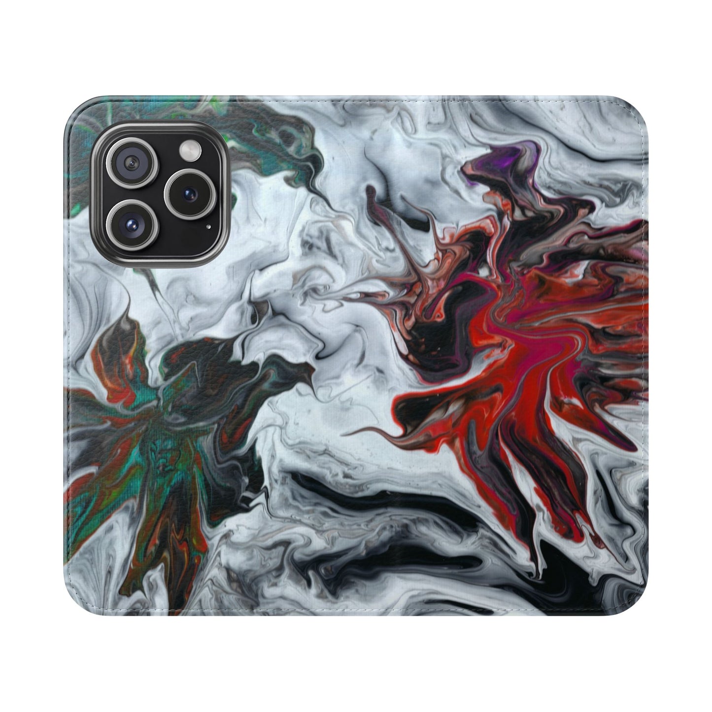 Colorful Symphony Flip Phone Case for iPhone 11 – 16 Pro, Samsung 21 – 22 Series