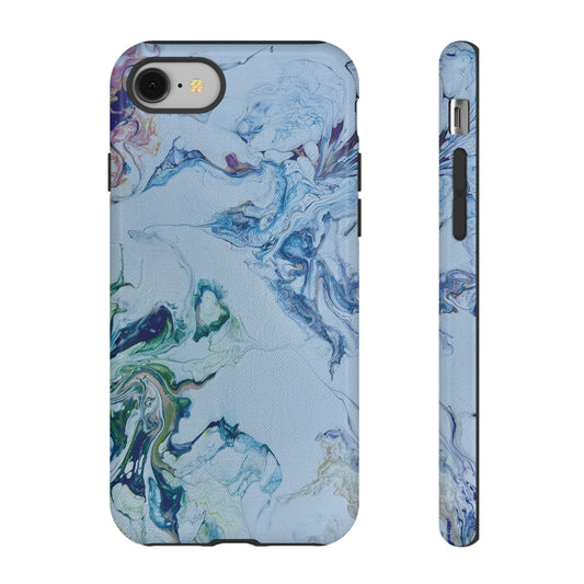Whimsical Watercolor Marble Tough Phone Case for iPhone, Samsung Galaxy, and Google Pixel devices