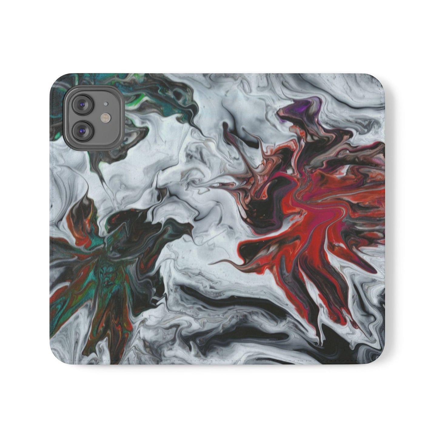 Colorful Symphony Flip Phone Case for iPhone 11 – 16 Pro, Samsung 21 – 22 Series
