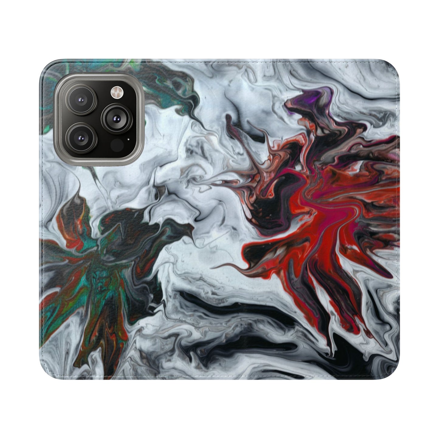 Colorful Symphony Flip Phone Case for iPhone 11 – 16 Pro, Samsung 21 – 22 Series