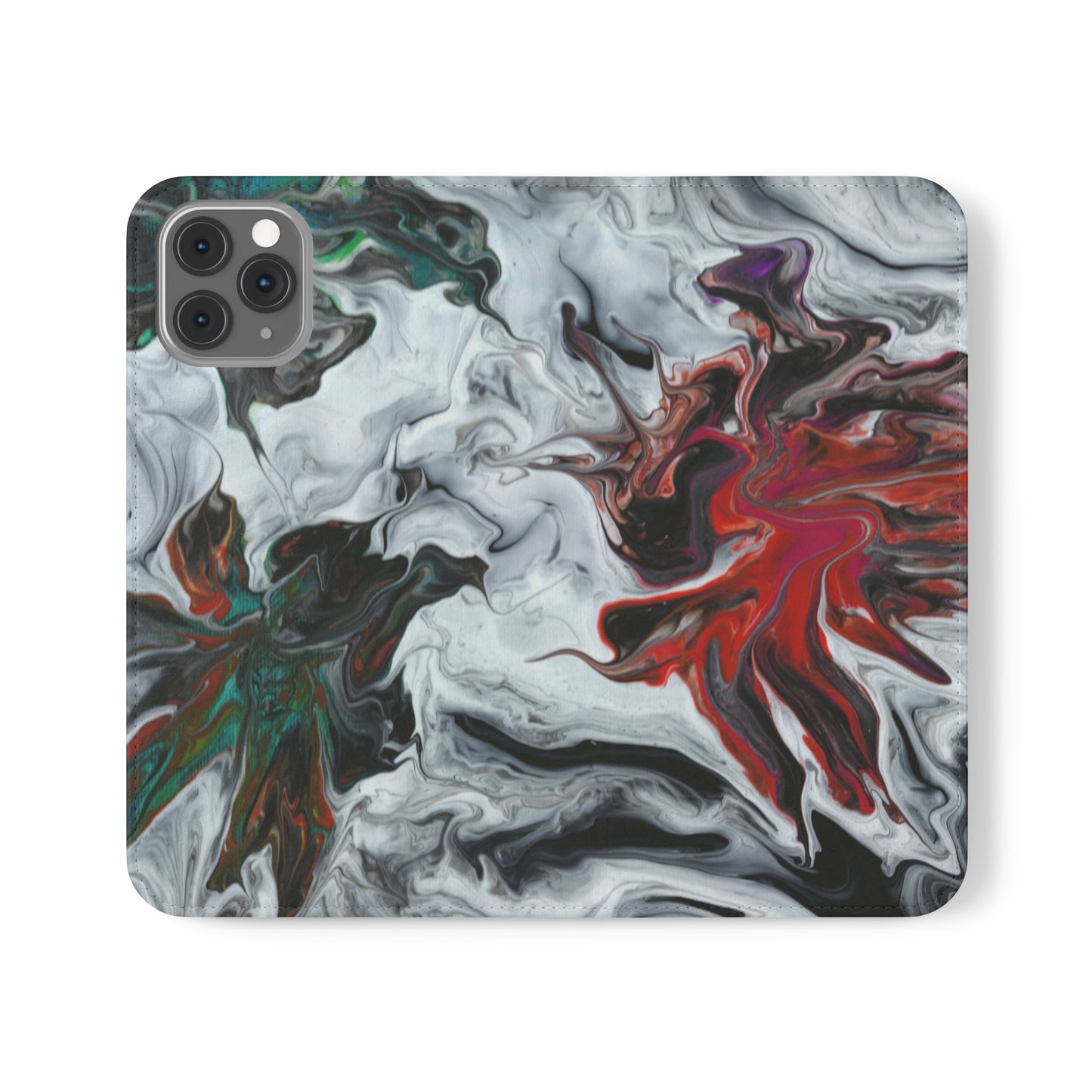 Colorful Symphony Flip Phone Case for iPhone 11 – 16 Pro, Samsung 21 – 22 Series