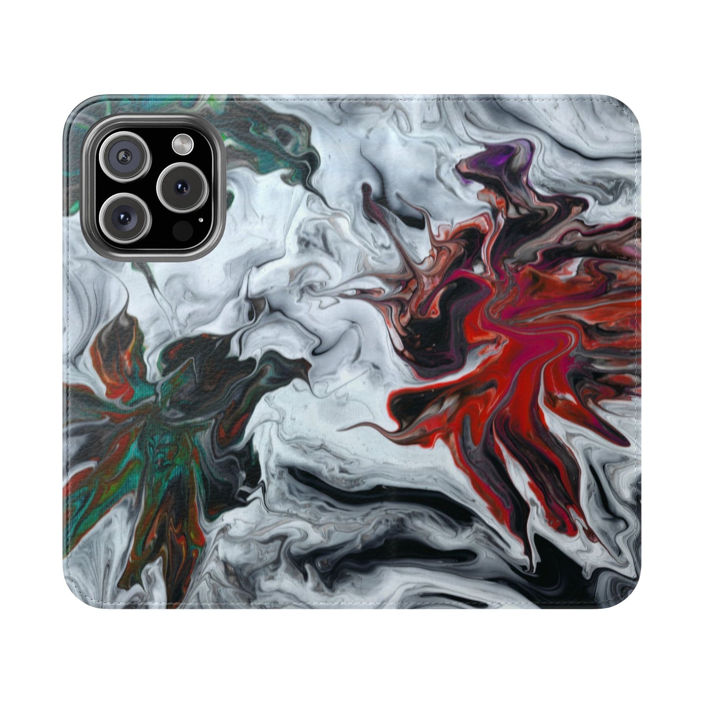 Colorful Symphony Flip Phone Case for iPhone 11 – 16 Pro, Samsung 21 – 22 Series