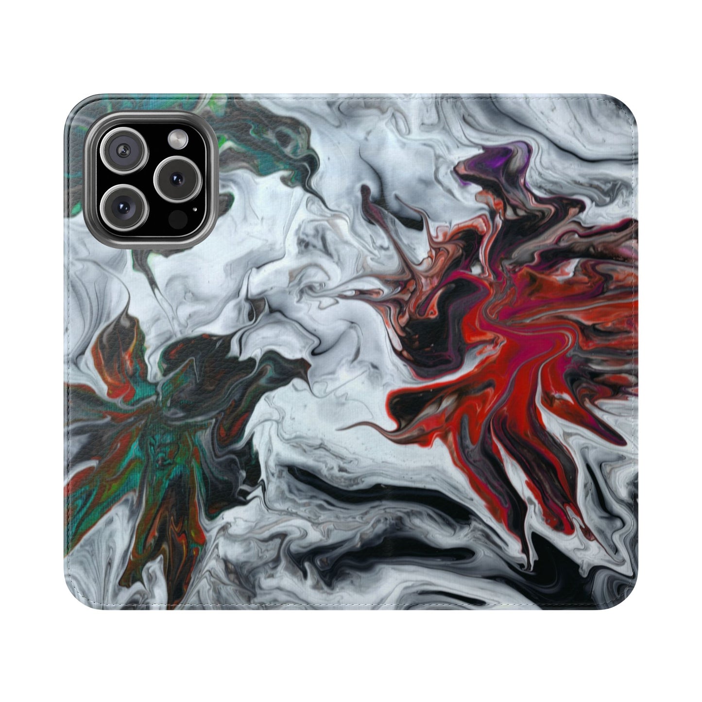 Colorful Symphony Flip Phone Case for iPhone 11 – 16 Pro, Samsung 21 – 22 Series