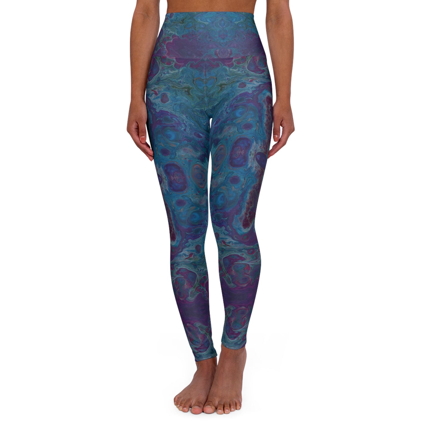 Azure Seas High Waisted Yoga Leggings